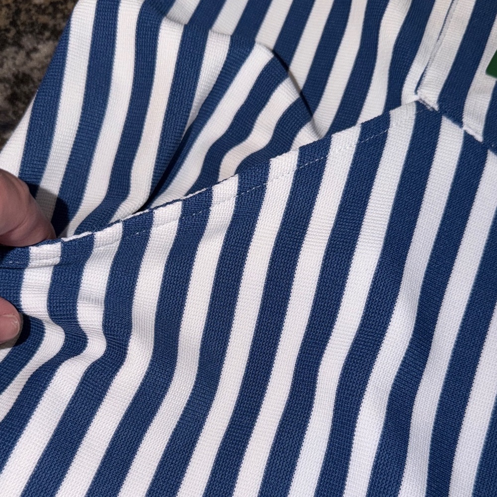 HALARA Navy and White Vertical Stripe Jumpsuit XL NWT - Picture 4 of 5